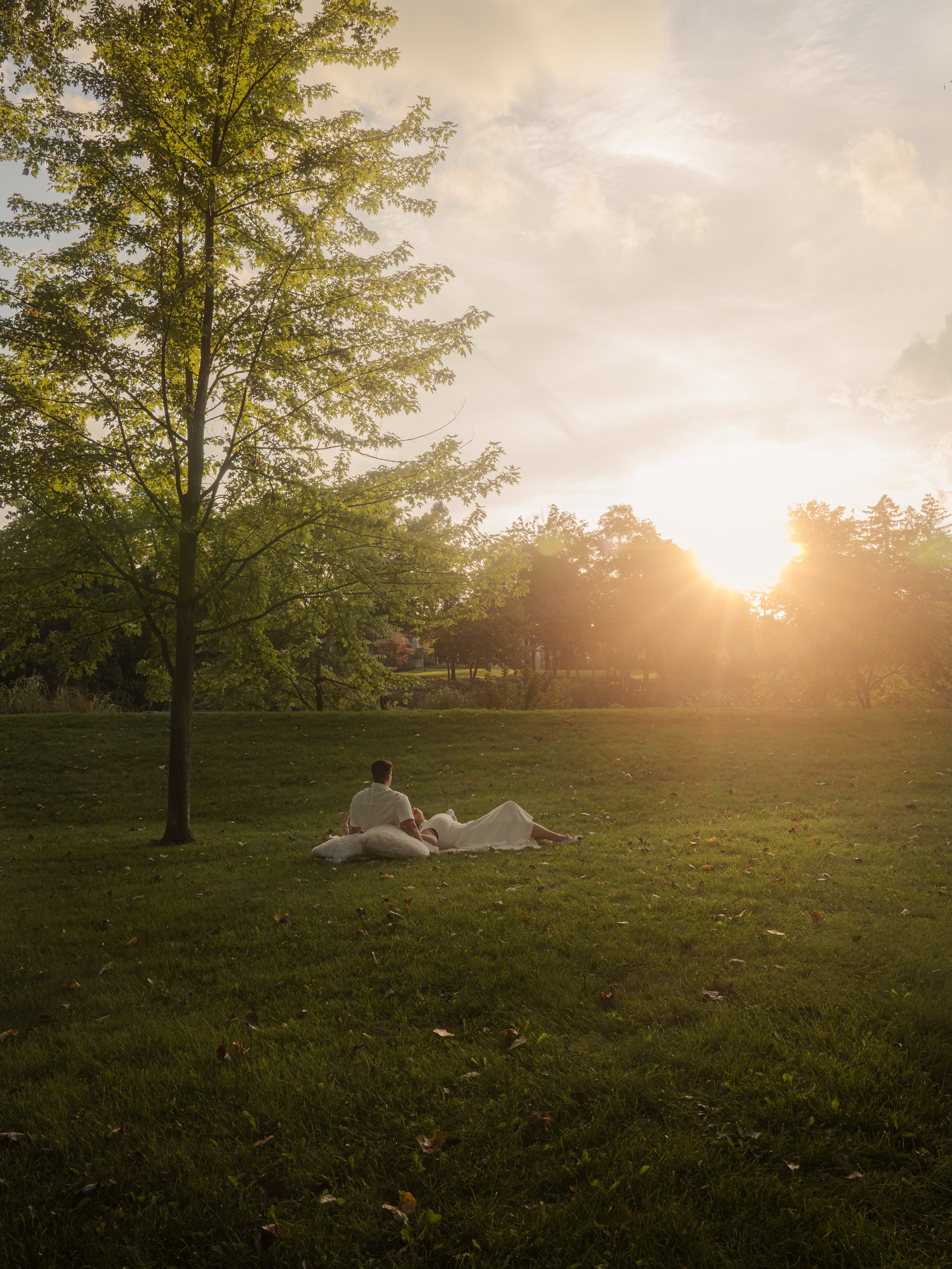 Hassan and Maya during a golden-hour engagement session