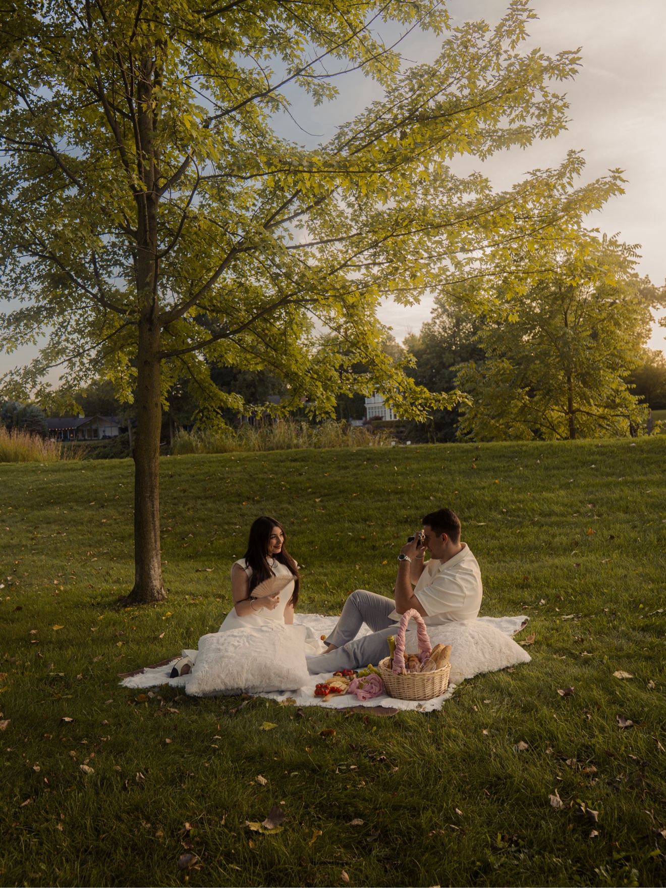 Hassan and Maya together at golden hour