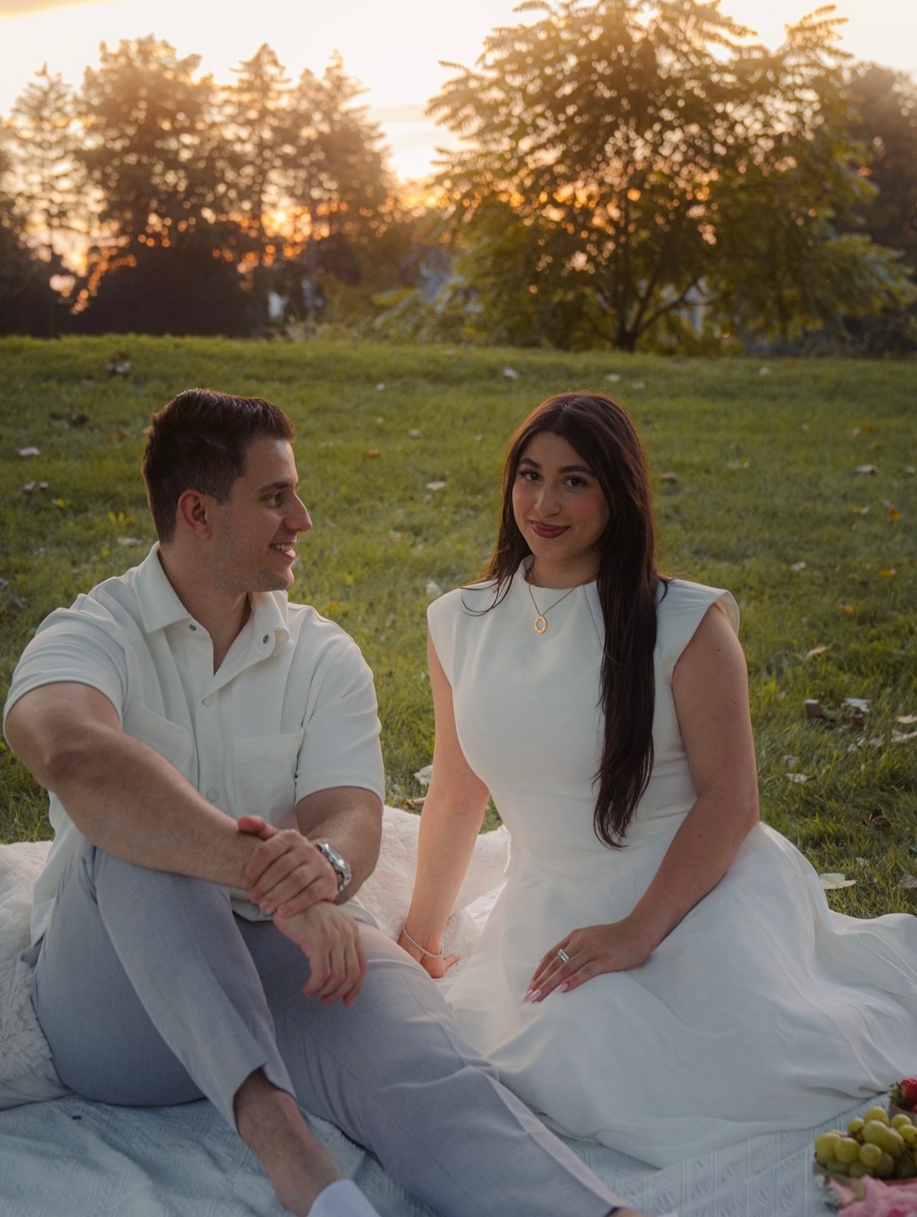 Golden-hour portrait of Hassan and Maya