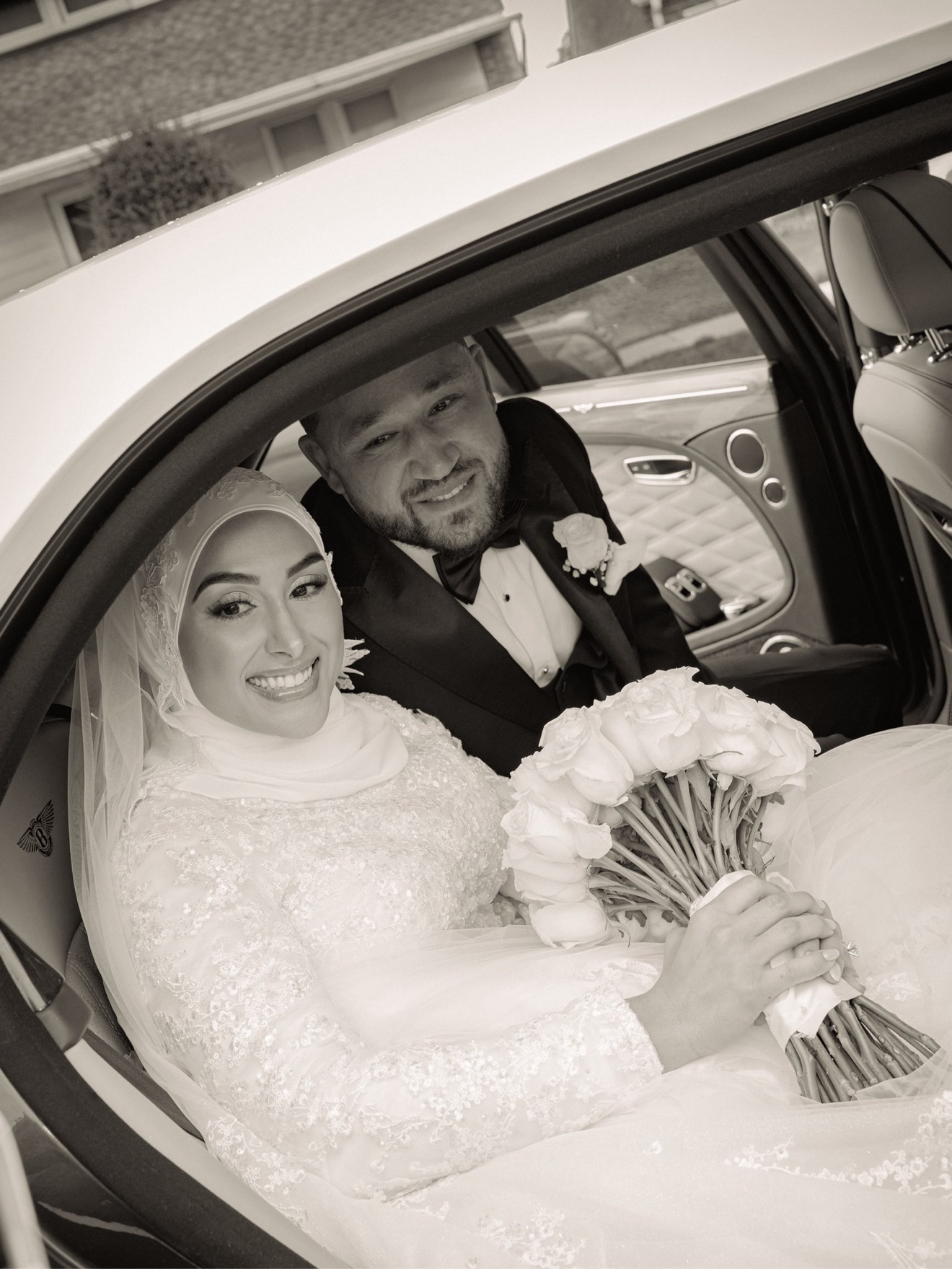 Wedding-day portrait of Abdul and Nadah