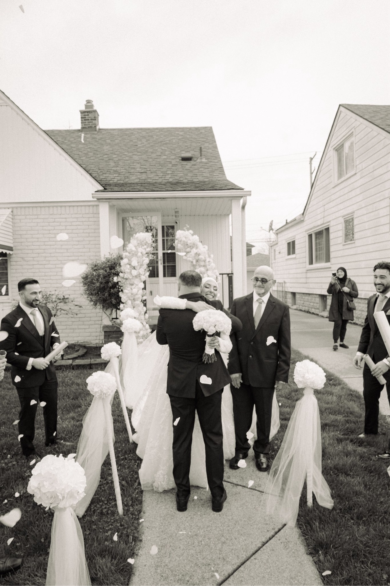 Abdul and Nadah together during their wedding celebration