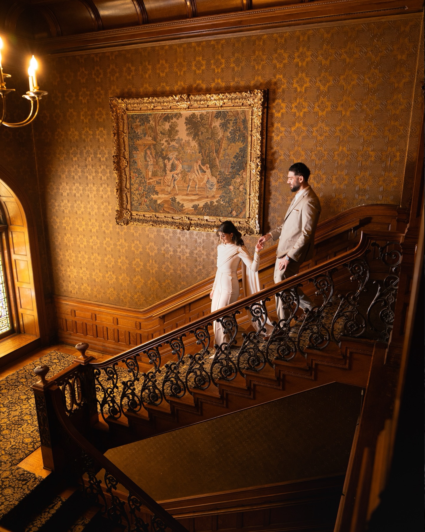 Hussein and Selena posed together for a wedding portrait