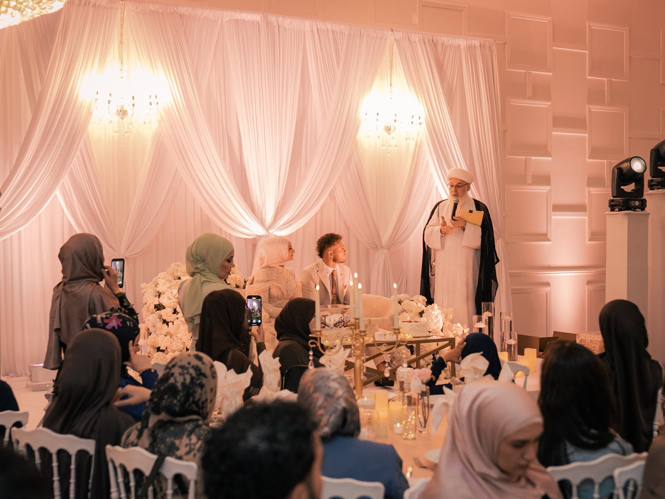 Hadi and Aya sharing a moment on their engagement day