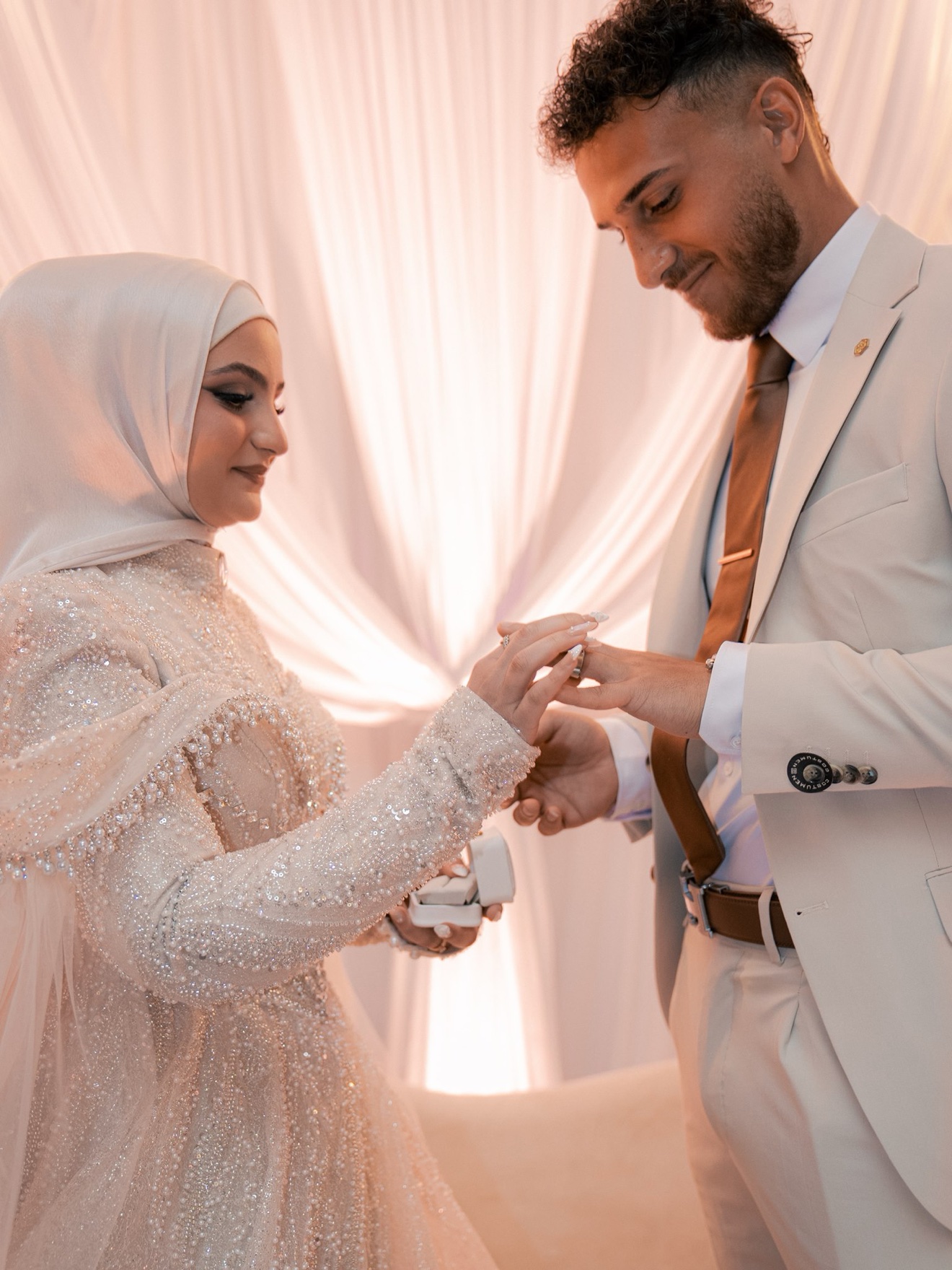 Portrait of Hadi and Aya on their engagement day