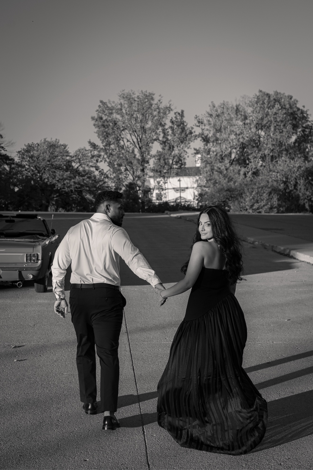 Black-and-white portrait of Hussien and Jamiley