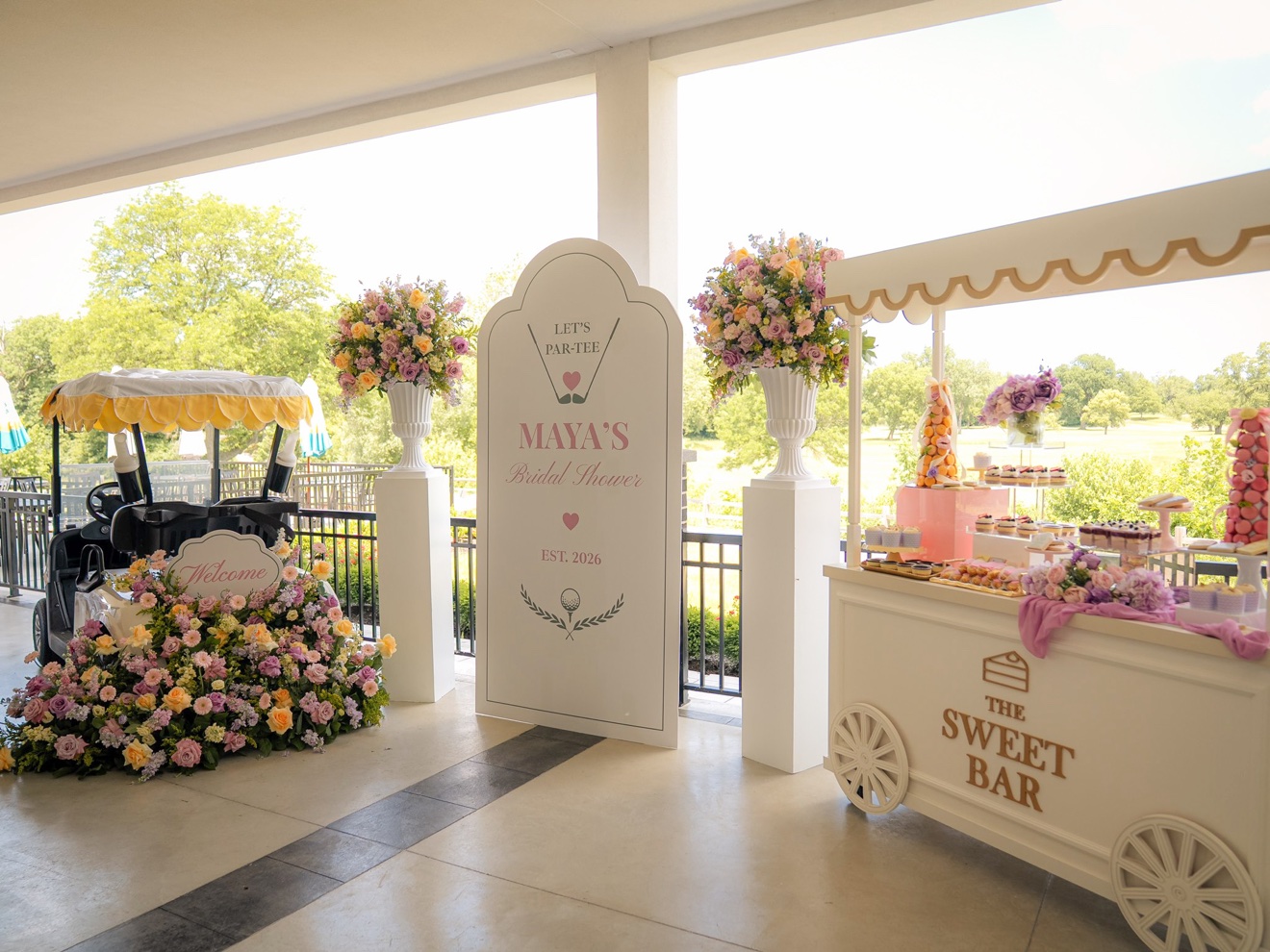 Bridal shower venue and table styling